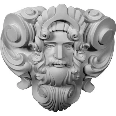 Ekena Millwork Zeus 17 3/8"h X 16 3/4"w X 8 1/4"d Onlay In White