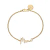 Eklexic Dainty Script Mama Bracelet In Gold In Gold