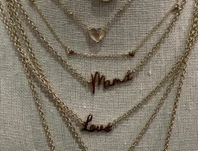 Eklexic Dainty Script Mama Necklace In Gold