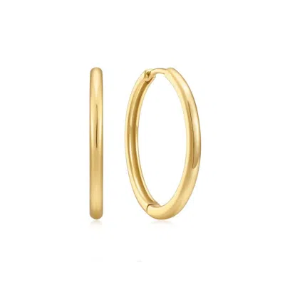 Eklexic Medium Huggie Hoop Earrings In 14k Gold Plated Sterling Silver In Multi
