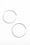 Eklexic Rectangle Step Pattern Hoops In Silver In Silver