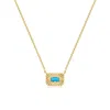 Eklexic Small Starburst Pendant With Turquoise Stone Necklace In 14k Gold Vermeil In Multi