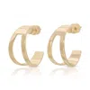 Eklexic Theo Cut-out Tapered Hoops In Gold In Gold