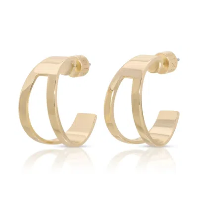 Eklexic Theo Cut-out Tapered Hoops In Gold