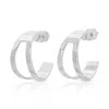 Eklexic Theo Cut-out Tapered Hoops In Silver In Silver