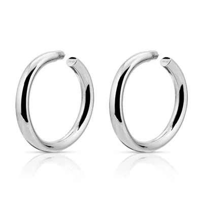Eklexic Women's 1.5" Ryan Hoops In Silver In Black