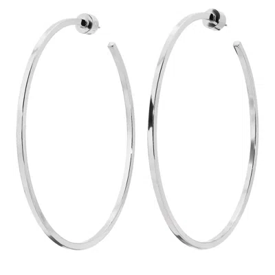 Eklexic Women's 3" Ava Hoops In Silver