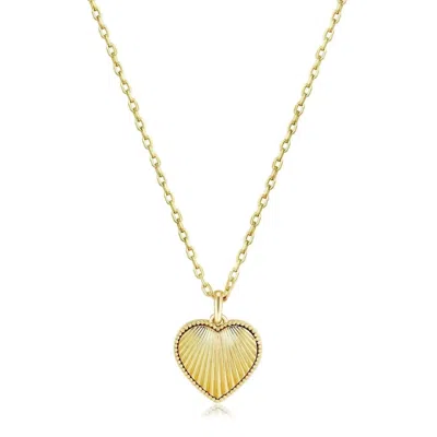 Eklexic Women's Baby Scalloped Heart Pendant Necklace In 14k Gold Vermeil In Multi