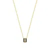 Eklexic Women's Black Enamel & Cz Channel Rondelle Necklace In 14k Gold Plated Sterling Silver In Gold