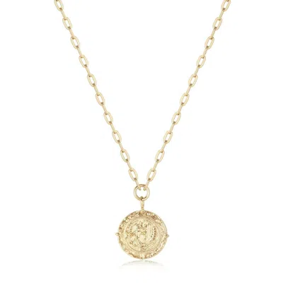 Eklexic Women's Coin Pendant Necklace In 14k Gold Plated Sterling Silver