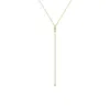Eklexic Women's Cz & Opal Thin Chain Lariat Necklace In 14k Gold Vermeil In Multi