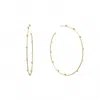 Eklexic Women's Cz Studded Thin Oversized Hoops In 14k Gold Vermeil In Multi