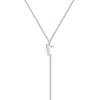 Eklexic Women's Dainty Script Love Lariat Necklace In Silver In Metallic