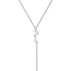 Eklexic Women's Dainty Script Mama Lariat Necklace In Silver In Metallic