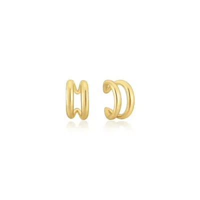 Eklexic Women's Double Cuff Earrings In 14k Gold Vermeil