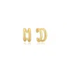 Eklexic Women's Double Cuff Earrings In 14k Gold Vermeil In Multi