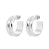 Eklexic Women's Double Domed Hoop Earrings In Silver In Metallic