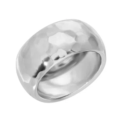 Eklexic Women's Hammered Domed Ring In Silver