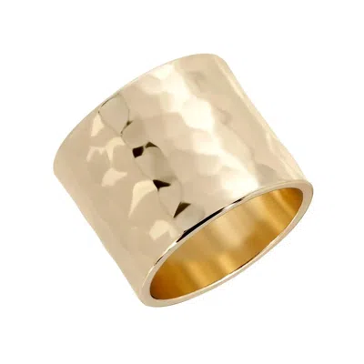 Eklexic Women's Hammered Wide Ring In Gold