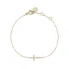 Eklexic Women's Horizontal Cubic Zirconia Cross Bracelet In 14k Gold Vermeil In Multi