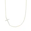 Eklexic Women's Horizontal Cubic Zirconia Cross Necklace In 14k Gold Vermeil In Multi