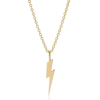 Eklexic Women's Katie Lightning Bolt Charm Necklace In 14k Gold Filled