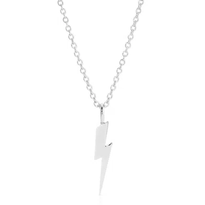 Eklexic Women's Katie Lightning Bolt Charm Necklace In Sterling Silver Filled