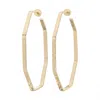 Eklexic Women's Large Hammered Octagon Shaped Hoops In Gold In Gold