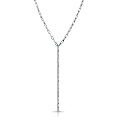Eklexic Women's Medium Link Lariat Necklace In Silver