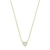 Eklexic Women's Micro Opal Heart Pendant Necklace In 14k Gold Plated Sterling Silver In Multi