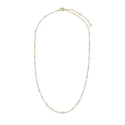 Eklexic Women's Micro Pearl & Bead Necklace In 14k Gold Vermeil