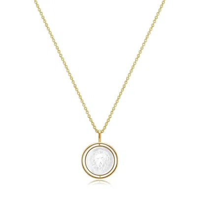 Eklexic Women's Mother Of Pearl Lion Pendant Necklace In 14k Gold Vermeil In Multi