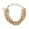 Eklexic Women's Multi Layer Luciana Box Chain Bracelet In Gold In Gold