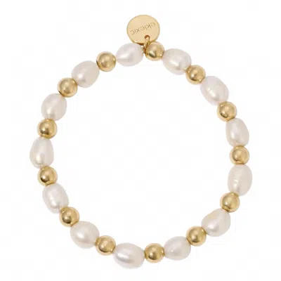 Eklexic Women's Palmer Pearl And Bead Bracelet In Gold In Metallic
