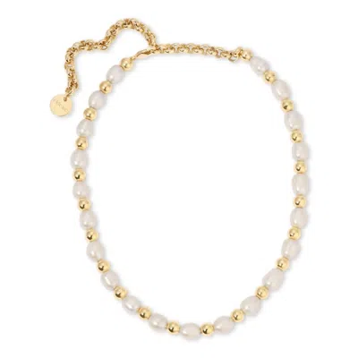 Eklexic Women's Palmer Pearl Choker Necklace In Gold