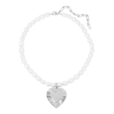 Eklexic Women's Pearl & Hildegard Pendant Necklace In Silver