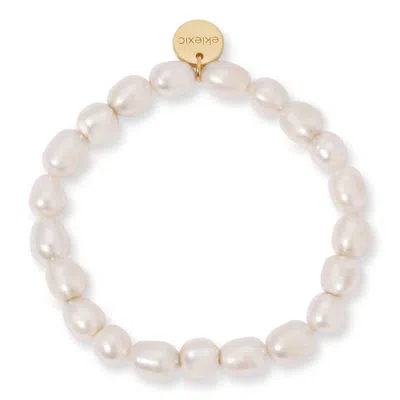 Eklexic Women's Pearl Bead Bracelet In Gold / Pearl In Multi