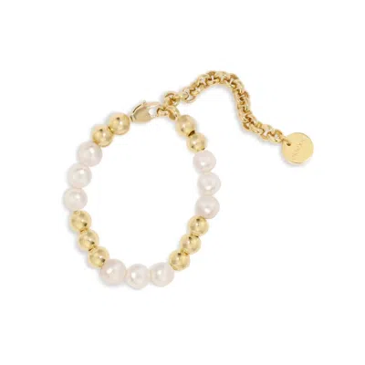 Eklexic Women's Petra Pearl And Bead Bracelet In Gold In Silver