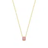 Eklexic Women's Pink Enamel & Cubic Zirconia Channel Rondelle Necklace In 14k Gold Vermeil In Multi