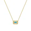 Eklexic Women's Small Starburst Pendant With Turquoise Stone Necklace In 14k Gold Vermeil In Multi