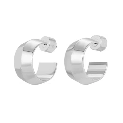 Eklexic Women's Wide Peak Huggie Hoops In Silver