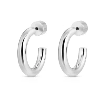 Eklexic Women's Zo Huggie Hoops In Silver