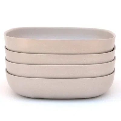 Ekobo Bamboo 4-piece 40 Oz. Pasta/salad Bowl Set In Stone