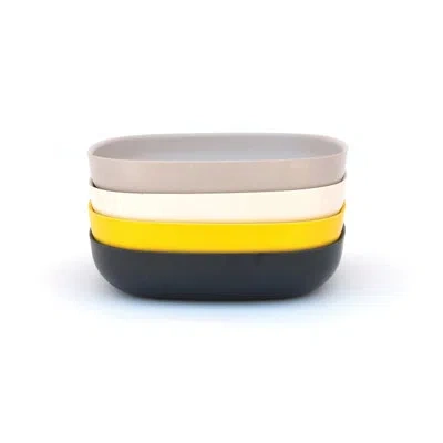 Ekobo Bamboo 4-piece Pasta Bowl Set In Black,yellow