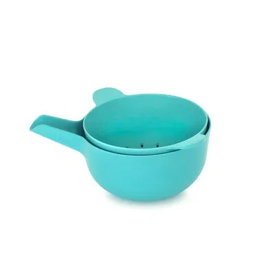 Ekobo Bamboo Mixing Bowl And Colander Set In Lagoon