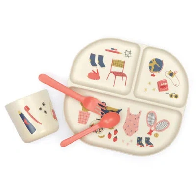 Ekobo Illustrated Kid Dinner Set In Orange