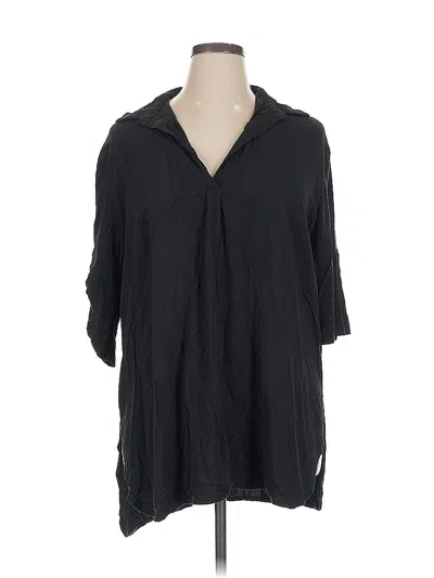 Pre-owned Ekouaer 3/4 Sleeve Blouse In Black