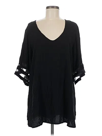 Pre-owned Ekouaer 3/4 Sleeve Blouse In Black