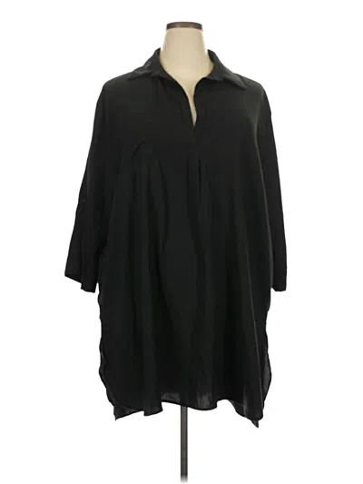Pre-owned Ekouaer 3/4 Sleeve Blouse In Black