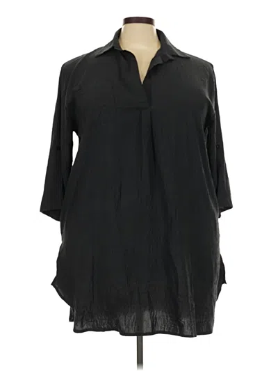 Pre-owned Ekouaer 3/4 Sleeve Blouse In Black